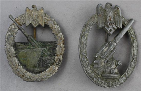 Five German Third Reich Anti Aircraft badges